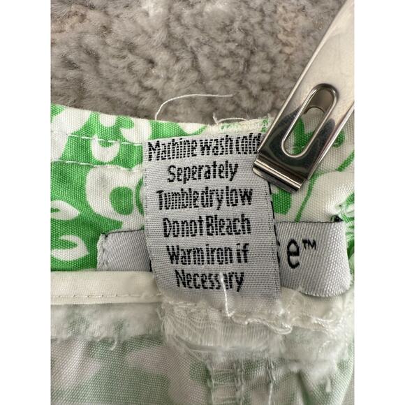 Paraphrase Size 8 100% Cotton Floral Paisley Print Flat Front Shorts Green White - Picture 11 of 12